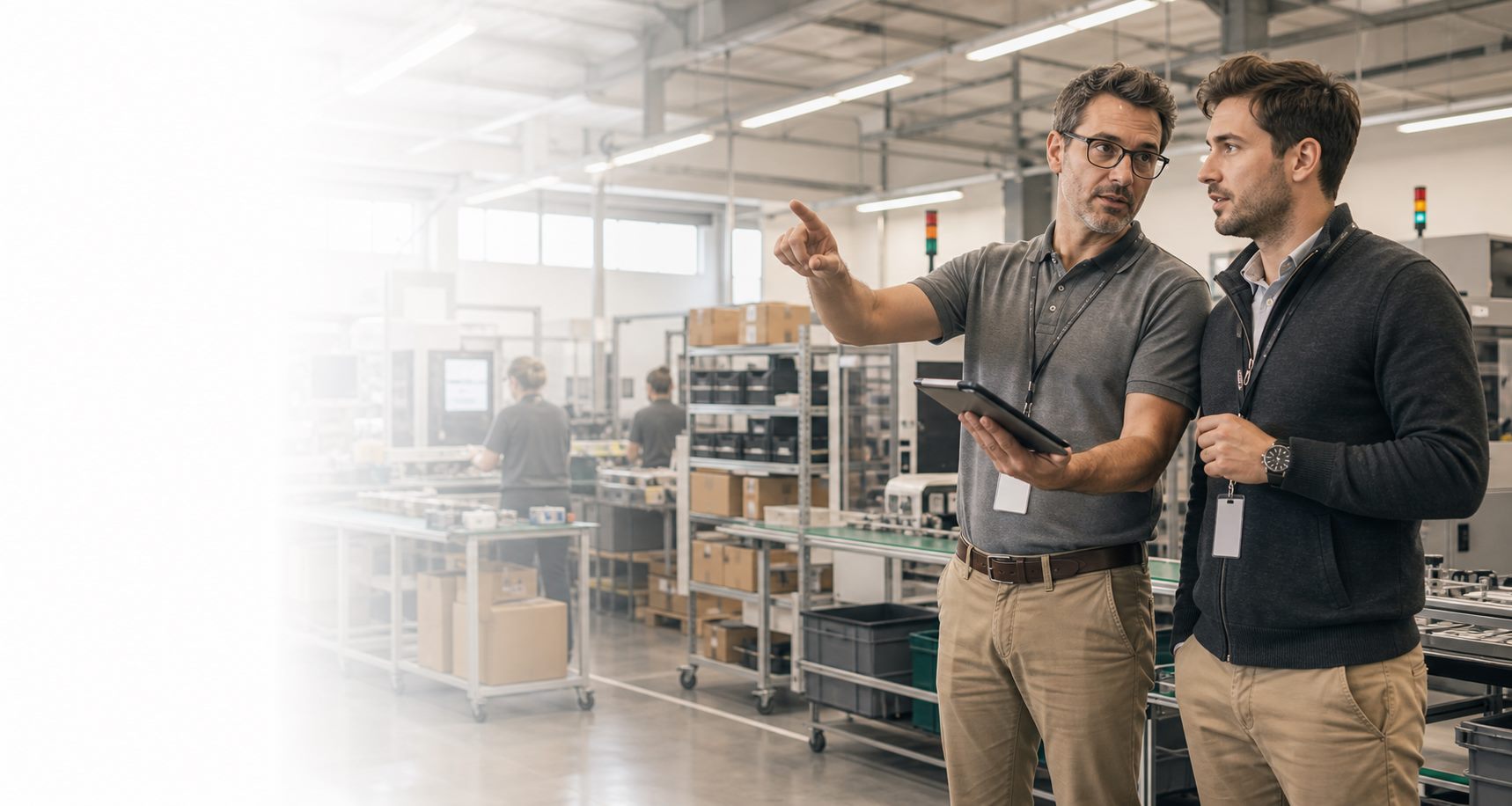 Équipe industrielle accompagnée dans sa transition IA