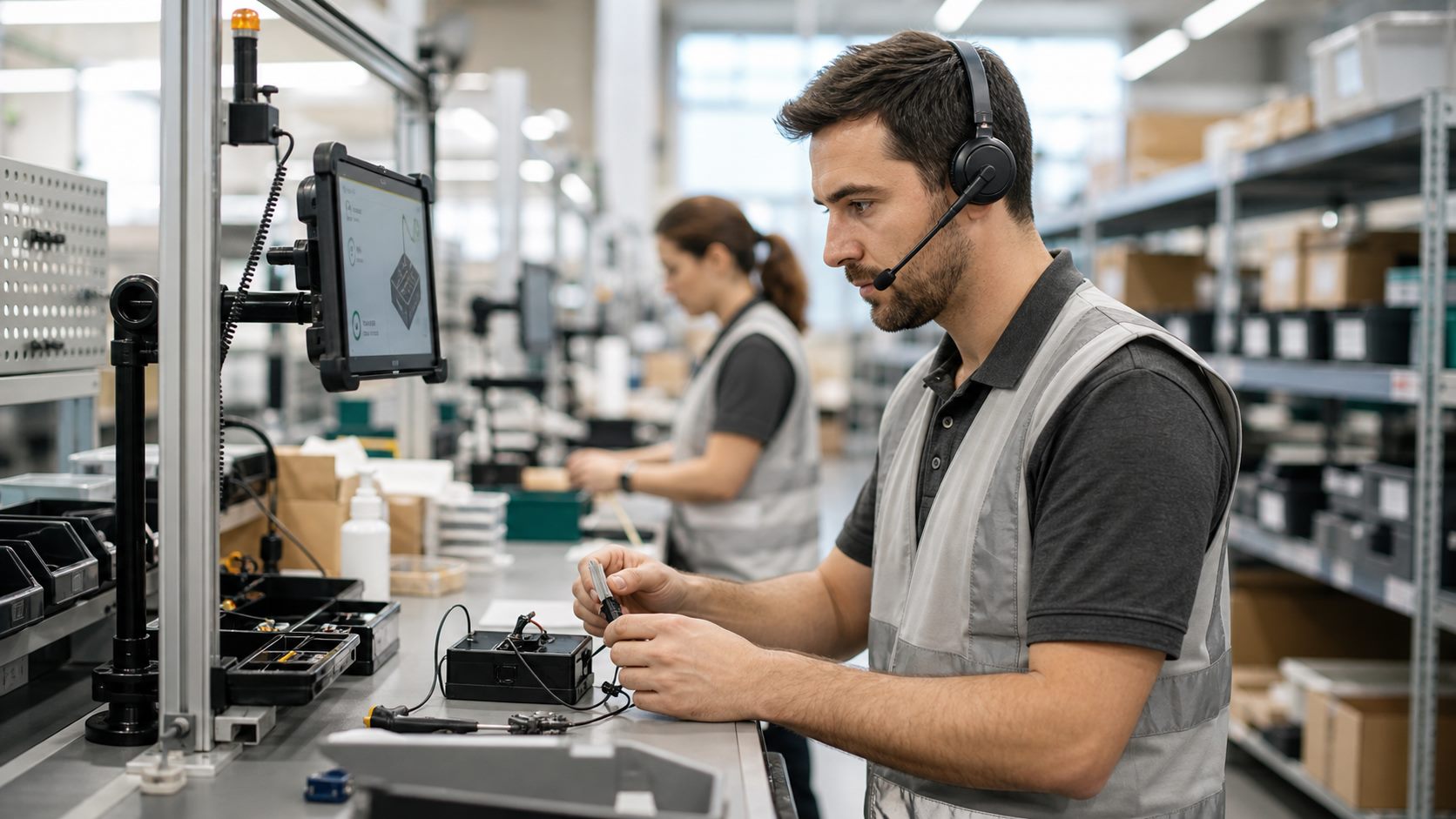 Opérateur guidé par la voix dans un processus industriel